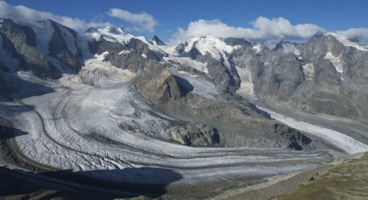 Alpine glaciers melting