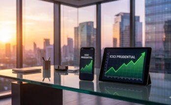 ICICI Prudential AMC IPO Allotment and GMP status on a digital tablet in a professional business setting, December 2025