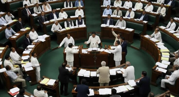 Lok Sabha debate during BJP Rahul suspension motion parliament row